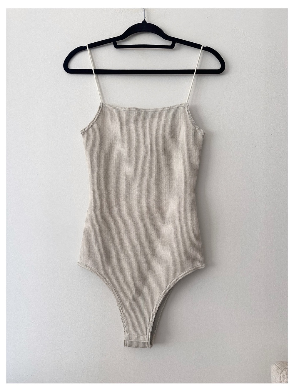NWT Moussy MV rib knit cami bodysuit ivory 013 Large